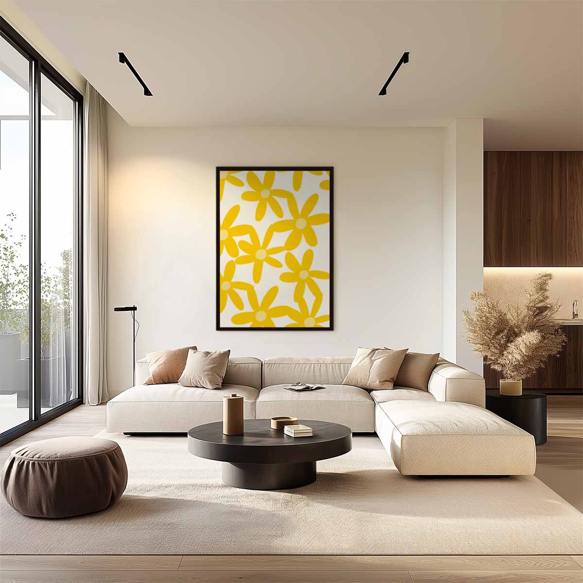 Stralende Gele Bloemenpracht Kunstwerk-canvas-dibond-plexiglas-wanddecoratie-WallArtistic