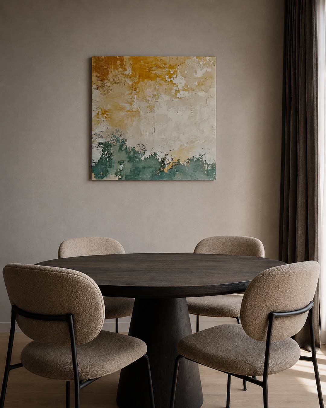 Gelaagde kleurencompositie Kunstwerk