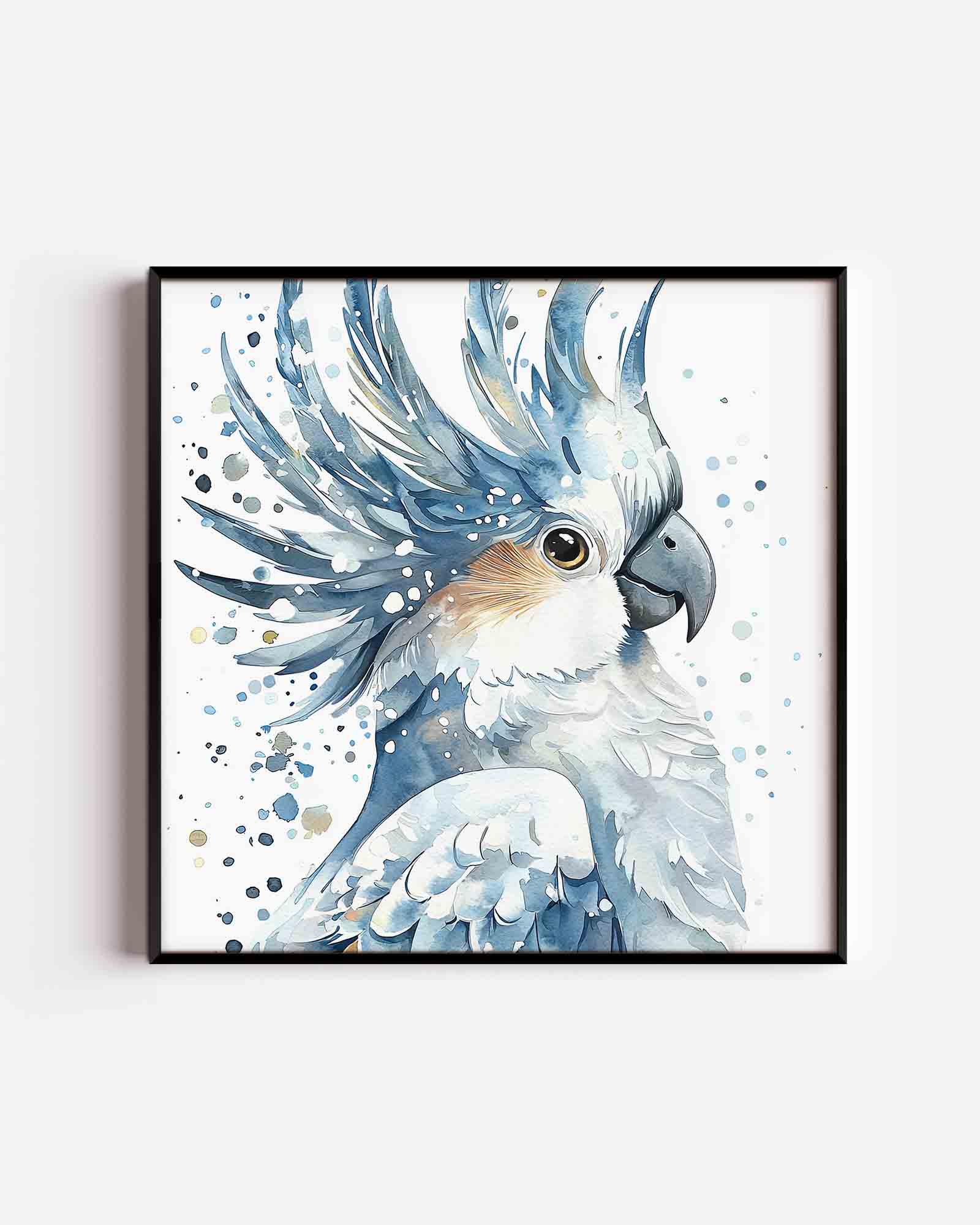Papegaai in blauw Poster