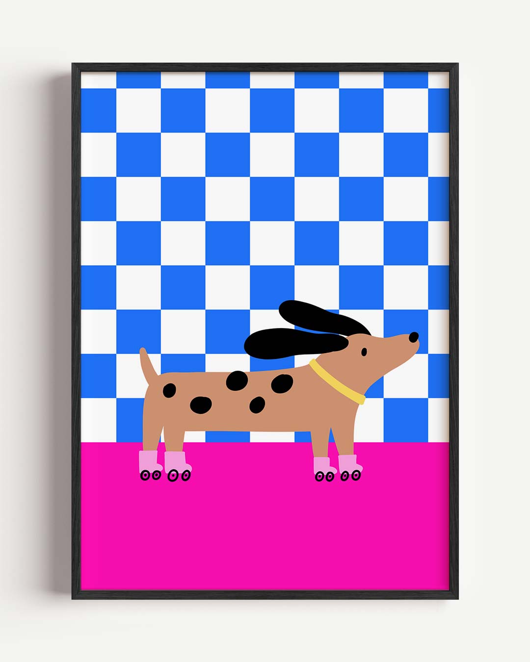 Trendy Dashond op Skates Poster