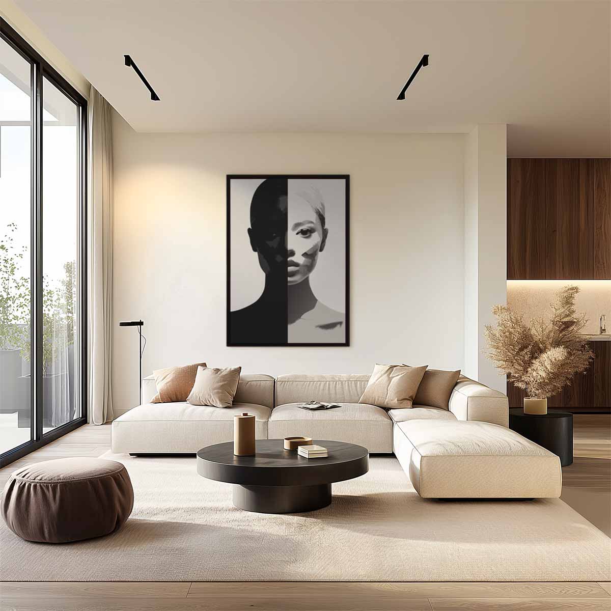 Dualiteit Portret Kunstwerk-canvas-dibond-plexiglas-wanddecoratie-WallArtistic