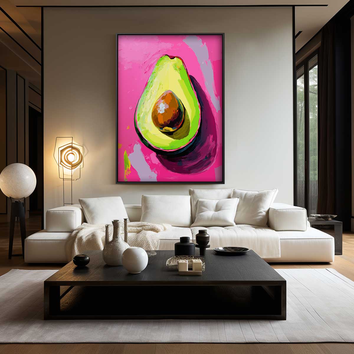 Avocado Pop Art Kunstwerk-canvas-dibond-plexiglas-wanddecoratie-WallArtistic