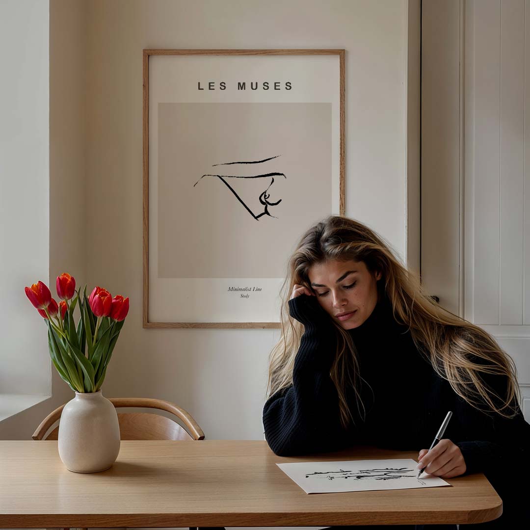 Les Muses Minimalistische Lijnkunst Poster-WallArtistic