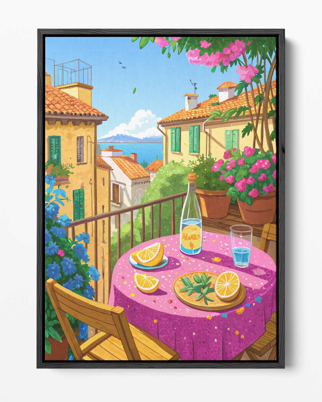 Zomer op het Balkon Kunstwerk-canvas-dibond-plexiglas-wanddecoratie-WallArtistic