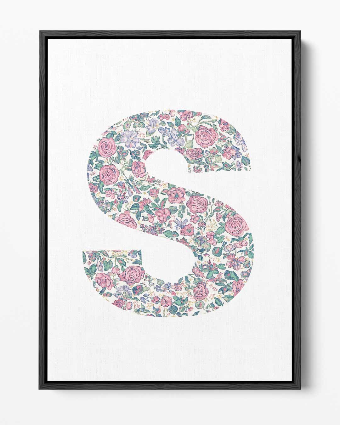 Bloemenpracht in de Letter S Kunstwerk-canvas-dibond-plexiglas-wanddecoratie-WallArtistic