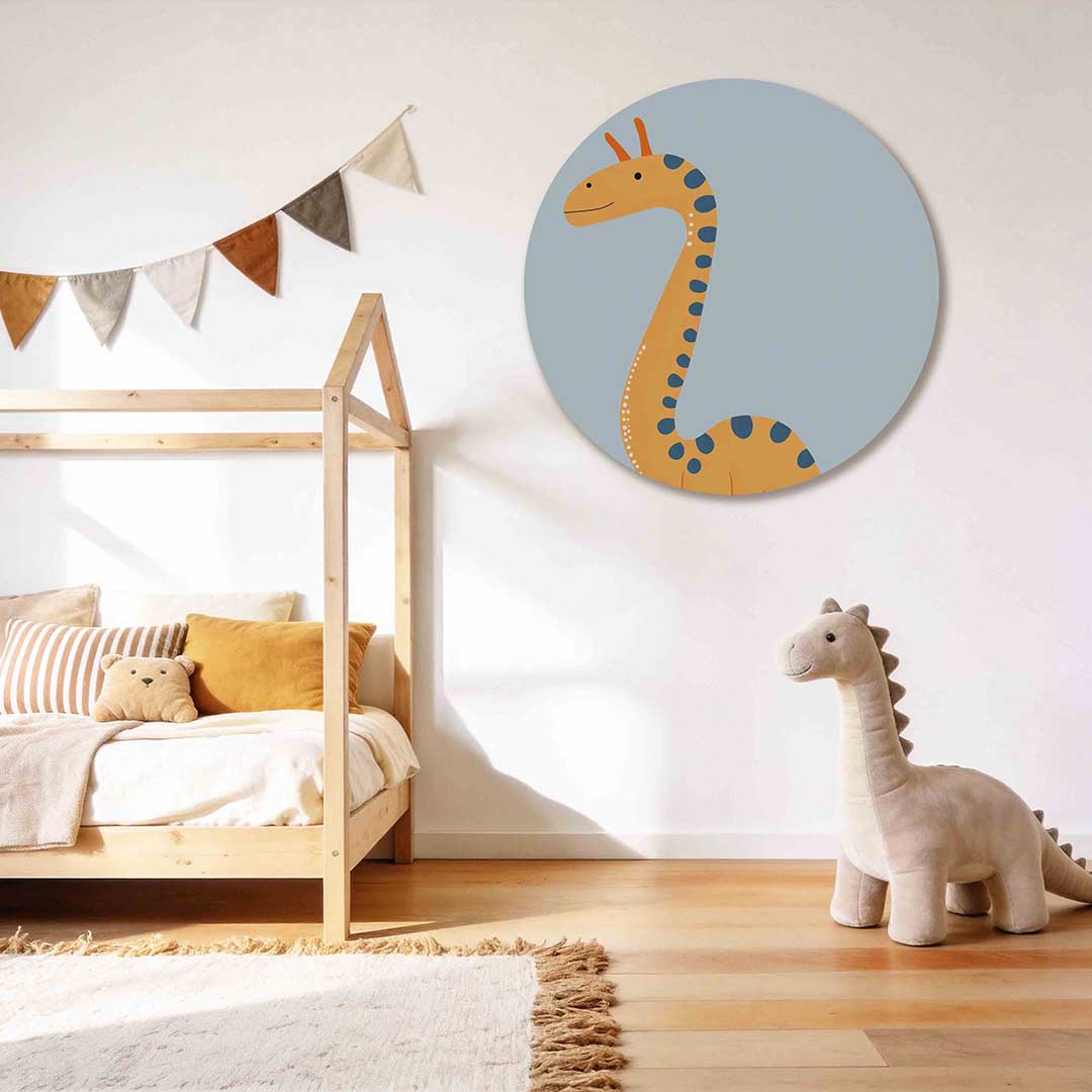 Oranje dinosaurus Muurcirkel