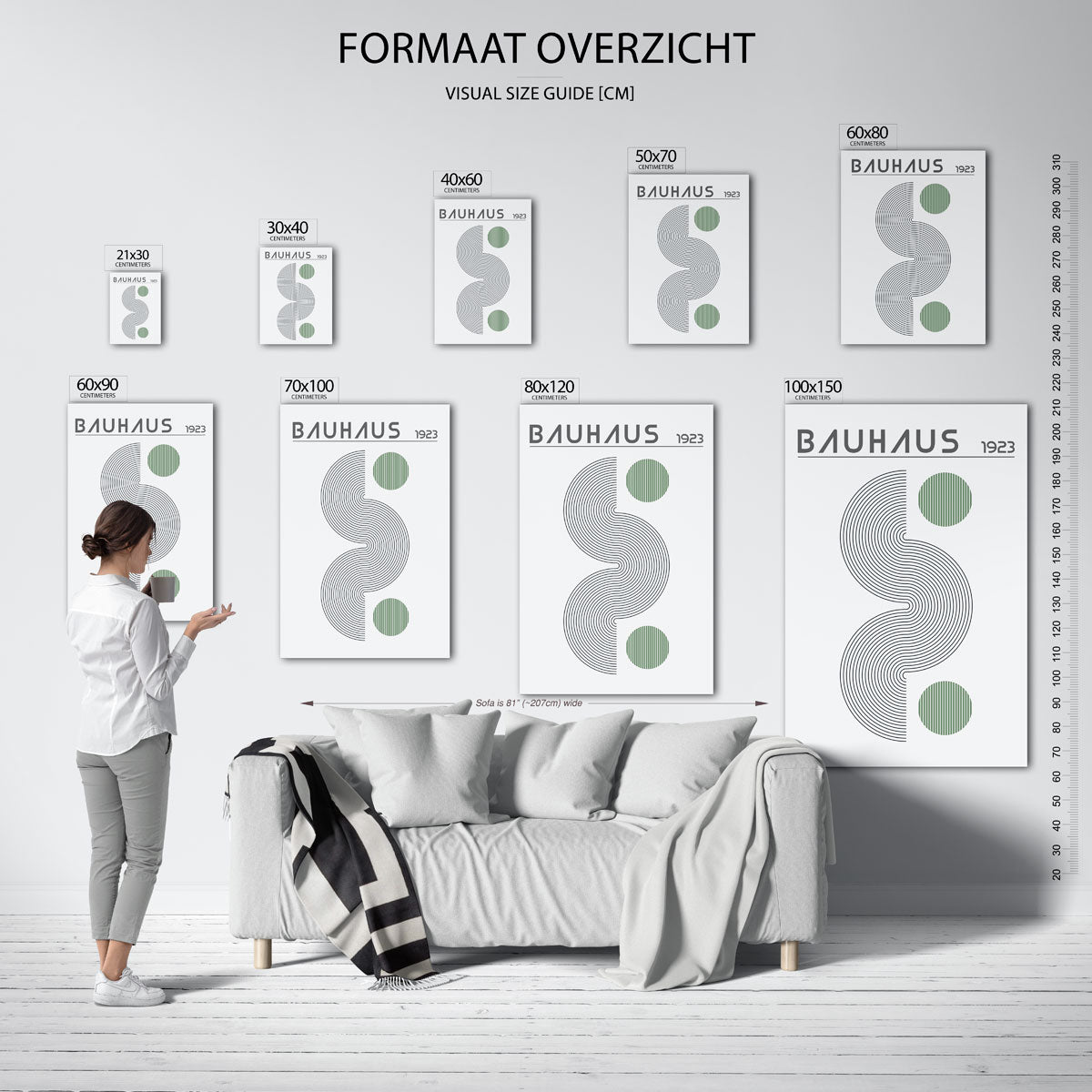 Lijnen en cirkel Poster