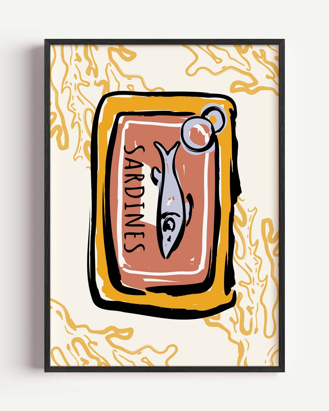 Retro Sardine Blik Poster