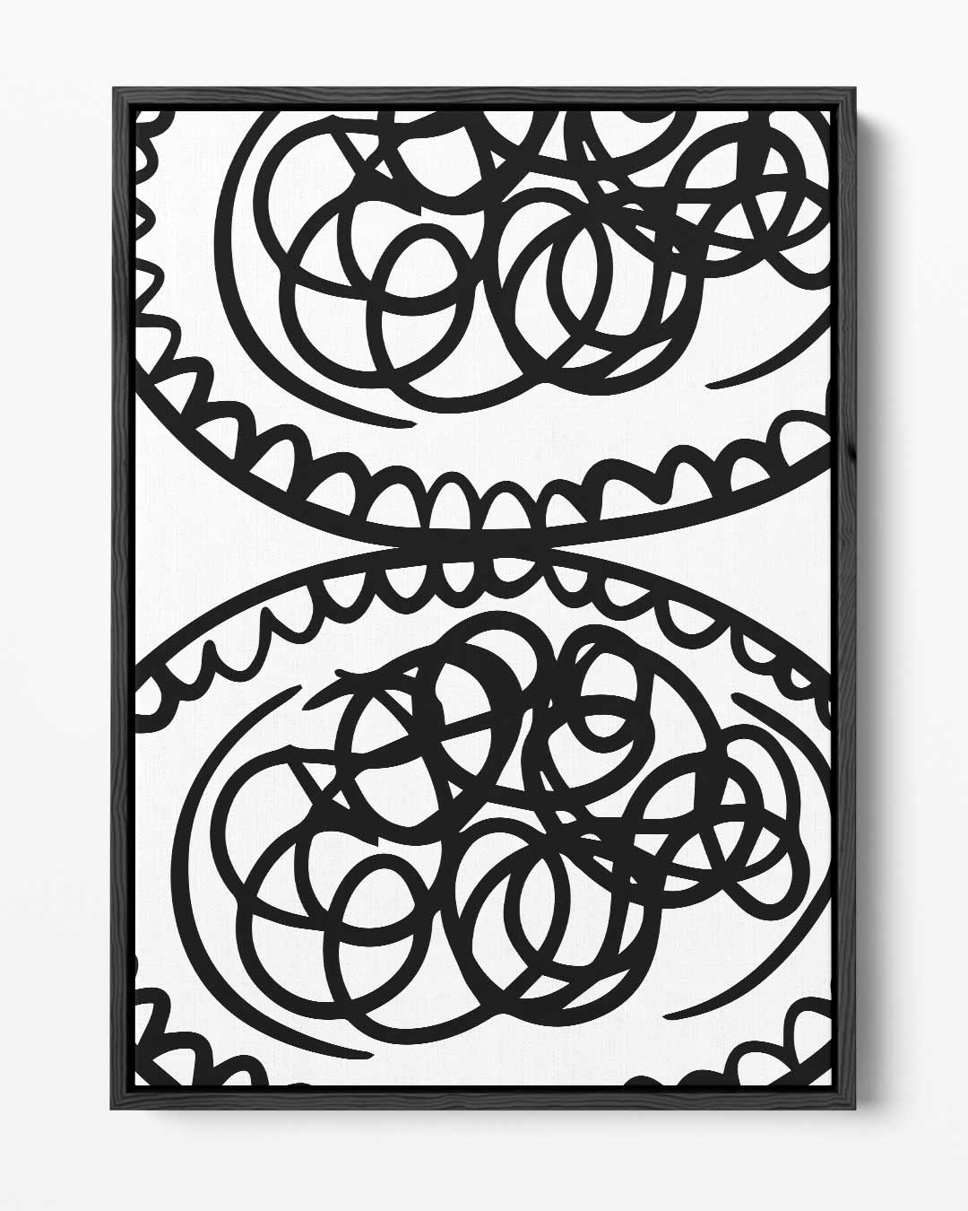 Zwart-wit Doolhof Schilderij Kunstwerk-canvas-dibond-plexiglas-wanddecoratie-WallArtistic