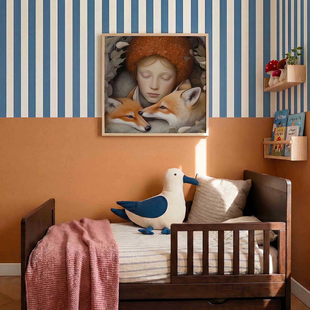 Meisje met vossen Poster