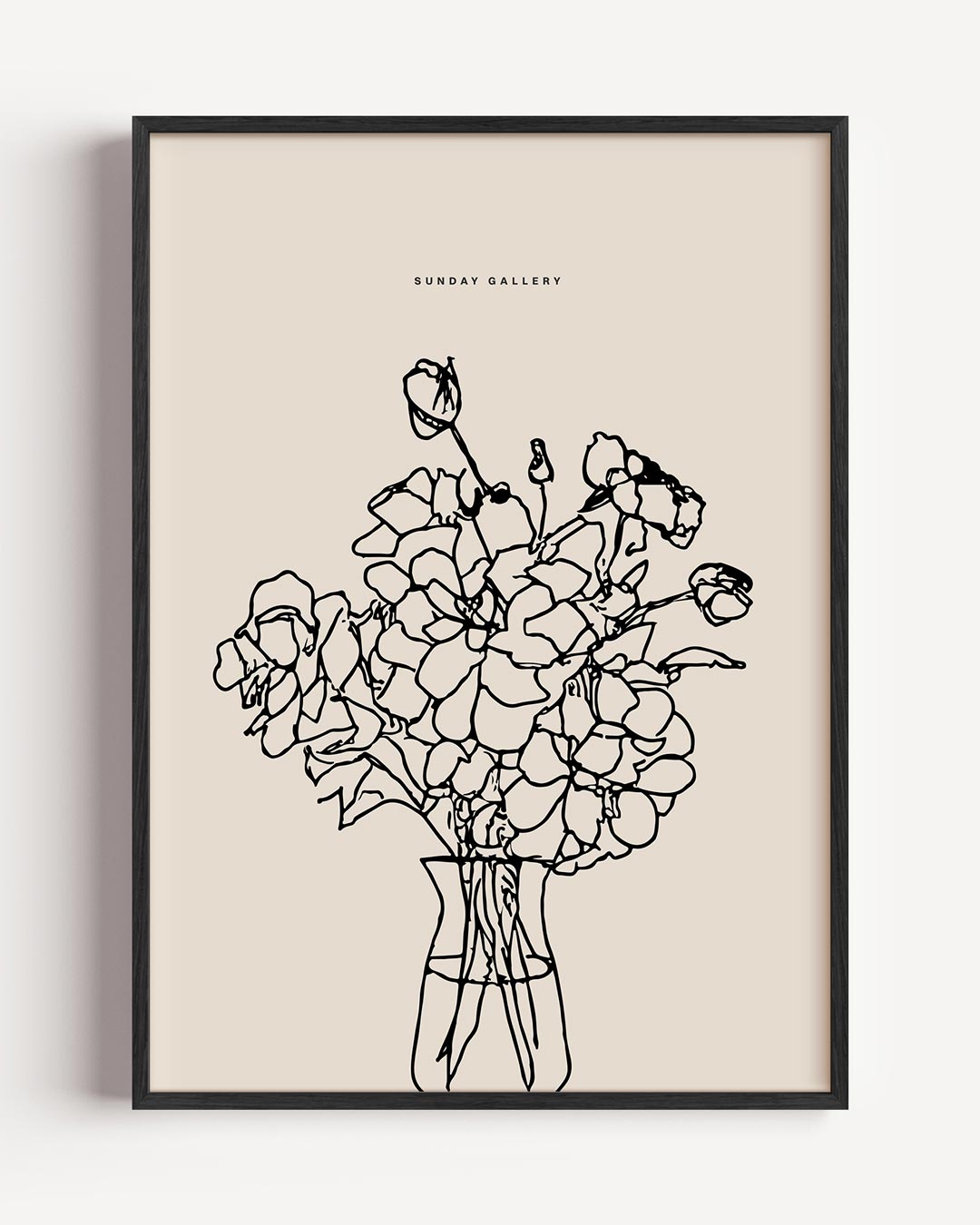 Moderne Bloemenlijntekening Poster-WallArtistic