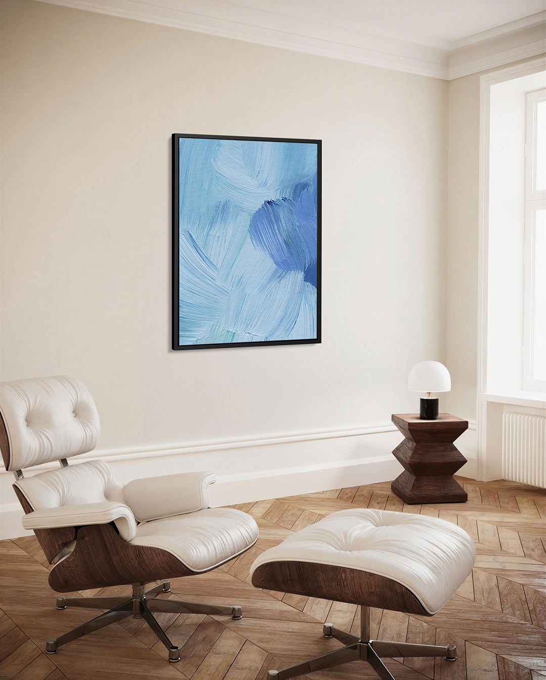 Dynamische blauwtinten Kunstwerk