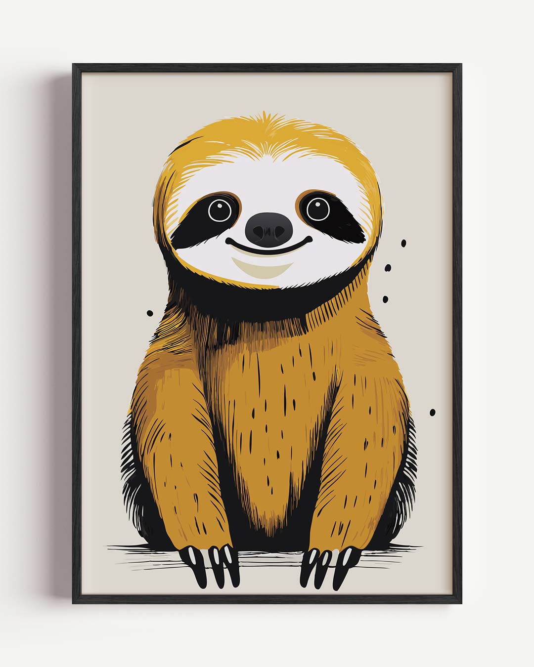 Schattige Luiaard Illustratie Poster