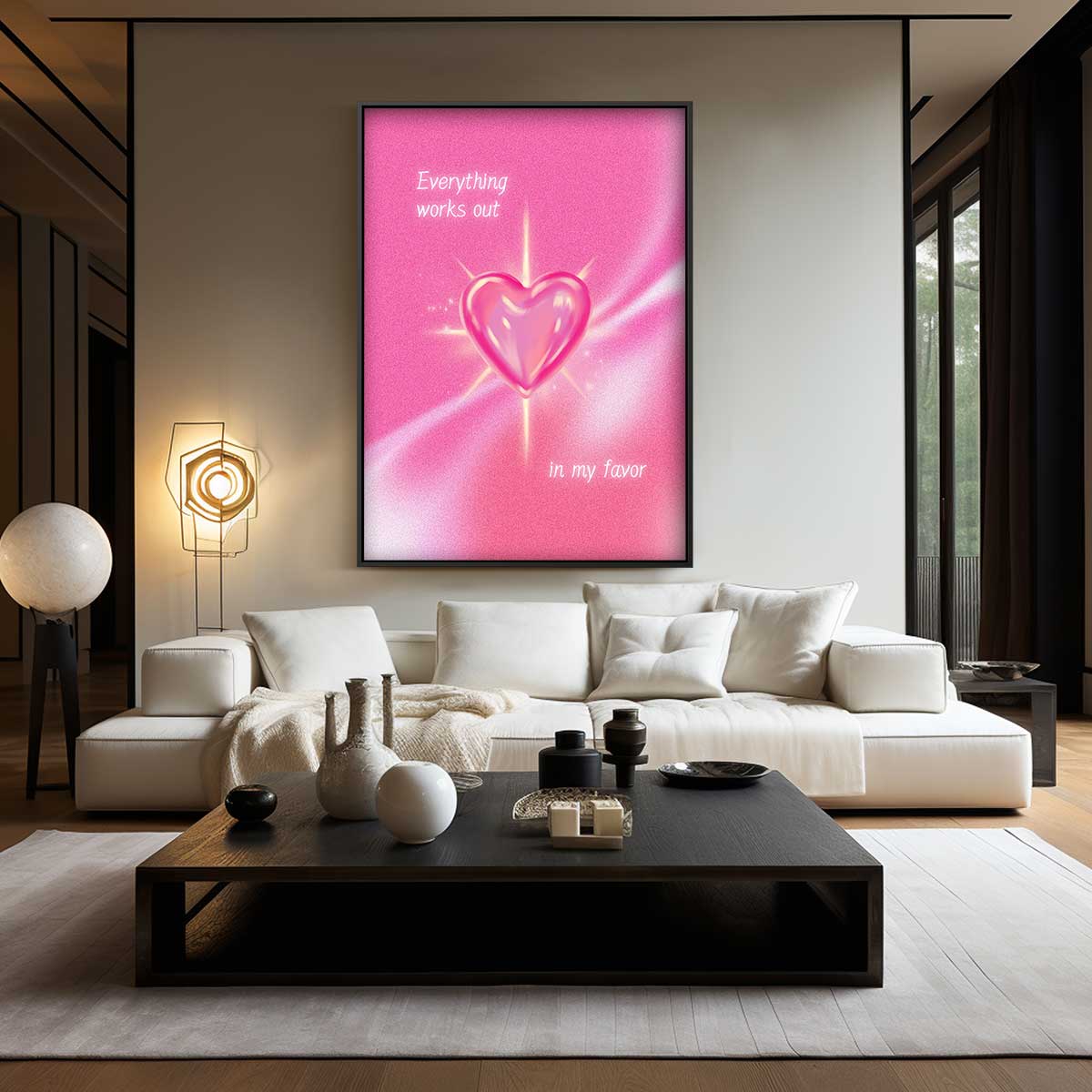 Roze Hart Inspiratie Afbeelding Kunstwerk-canvas-dibond-plexiglas-wanddecoratie-WallArtistic