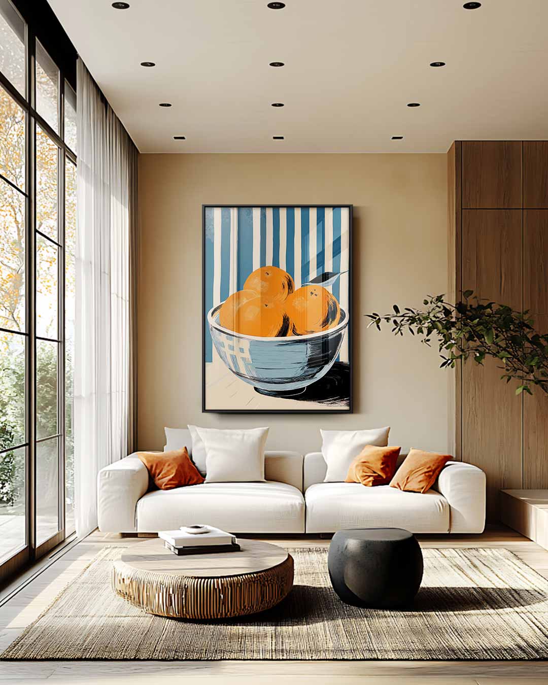 Vrolijk Stilleven met Sinaasappels Kunstwerk-canvas-dibond-plexiglas-wanddecoratie-WallArtistic