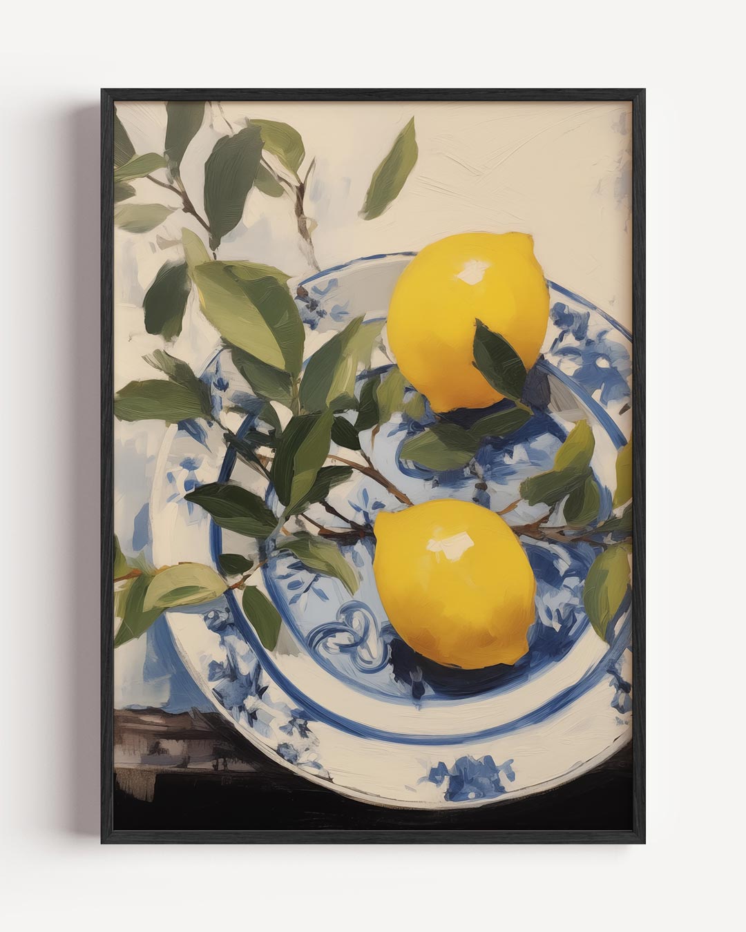 Frisse Citroenen op Vintage Servies Poster-WallArtistic