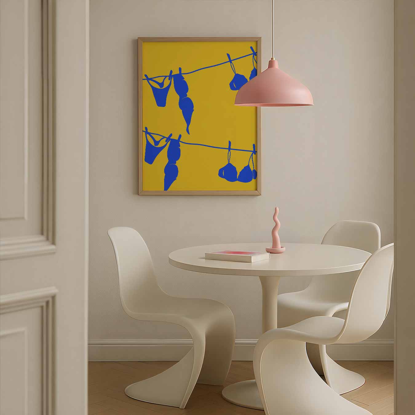 Speelse Waslijn Wanddecoratie Poster