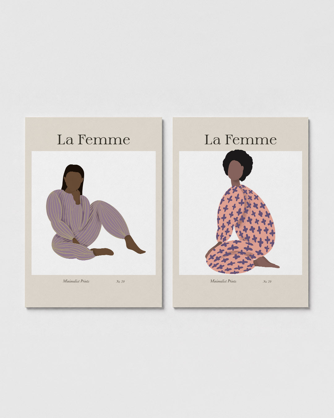 Gestreepte vrouwenzitting Posterset