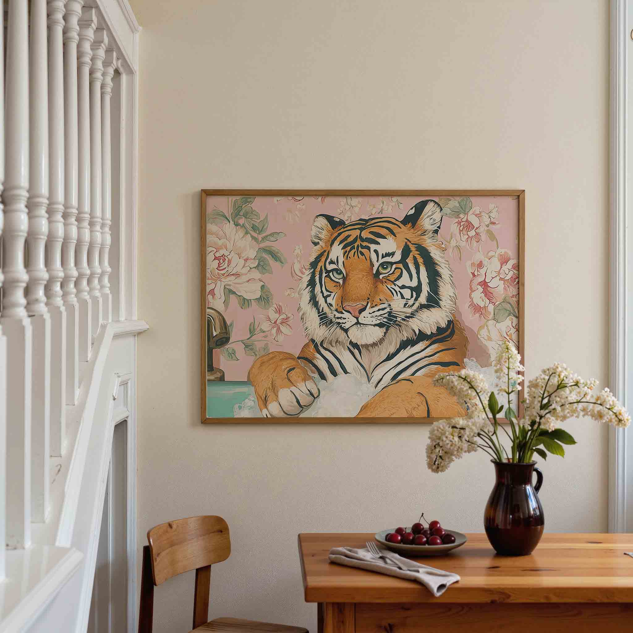Tijger in bad Poster