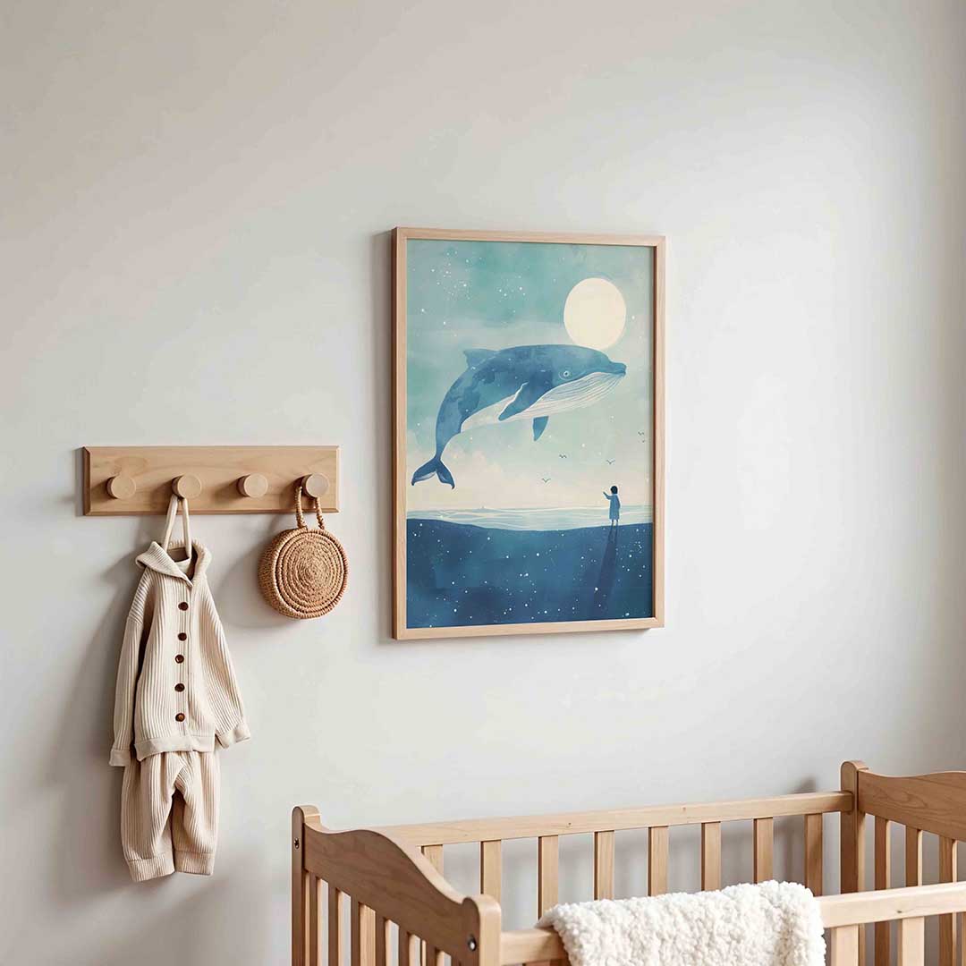 Walvis en kind Poster