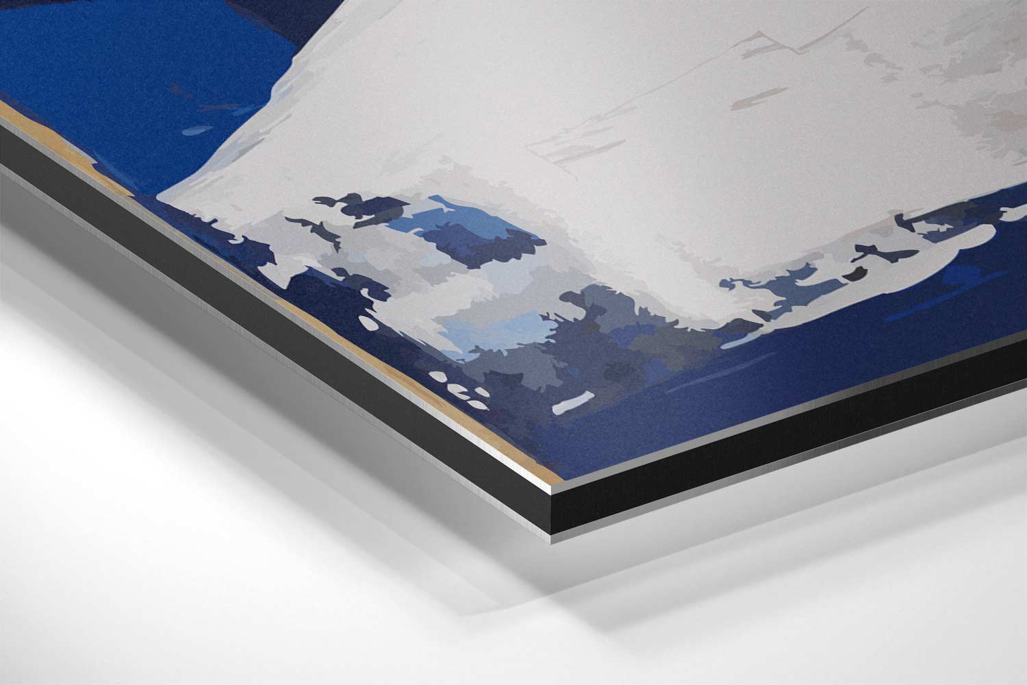 Golvende Blauw Kunstwerk-canvas-dibond-plexiglas-wanddecoratie-WallArtistic