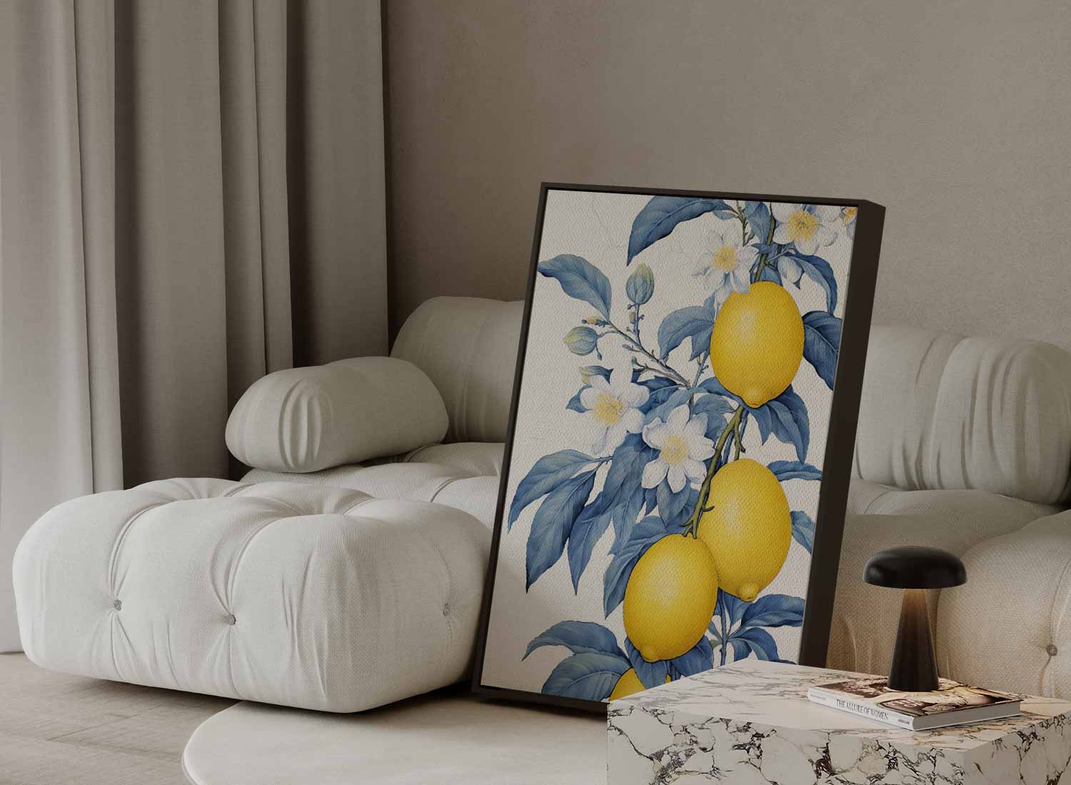 Frisse Citroen Bloesem Kunstwerk-canvas-dibond-plexiglas-wanddecoratie-WallArtistic