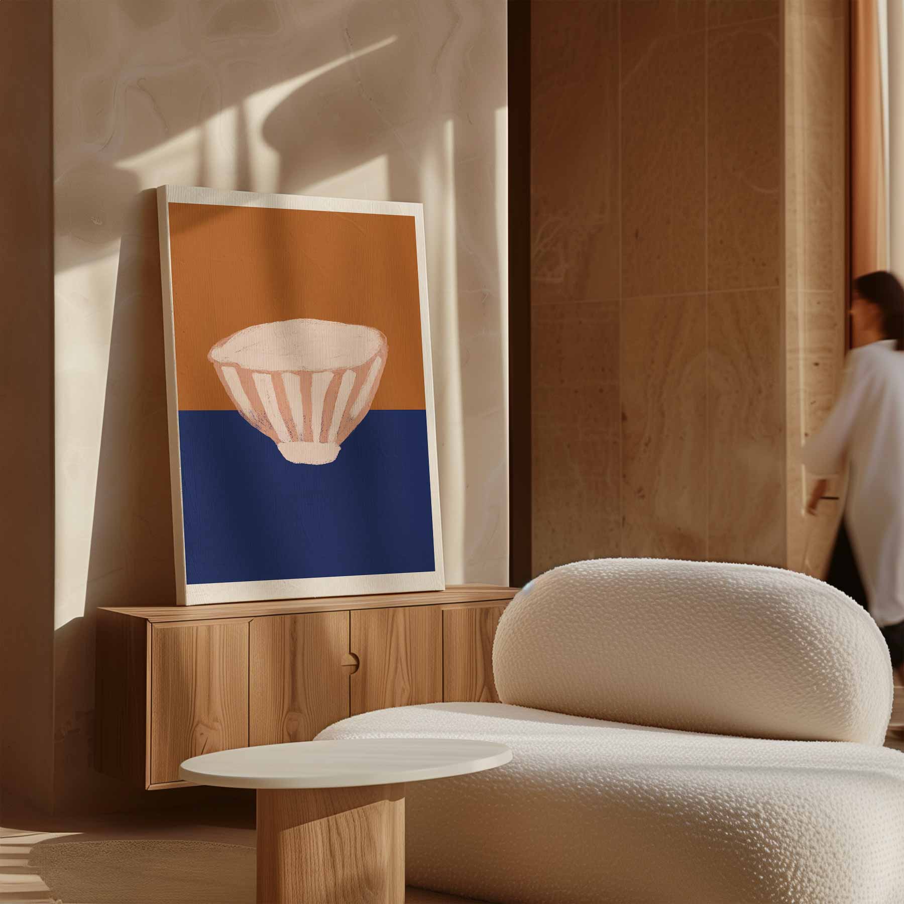 Kleurrijke Kom op Tweekleurige Achtergrond Kunstwerk-canvas-dibond-plexiglas-wanddecoratie-WallArtistic