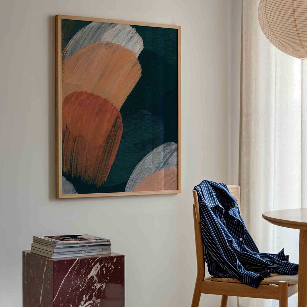 Abstracte penseelstreken Poster