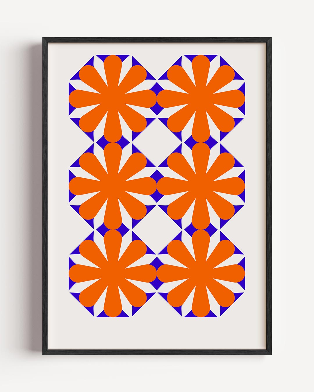 Retro Bloemenpatroon Poster
