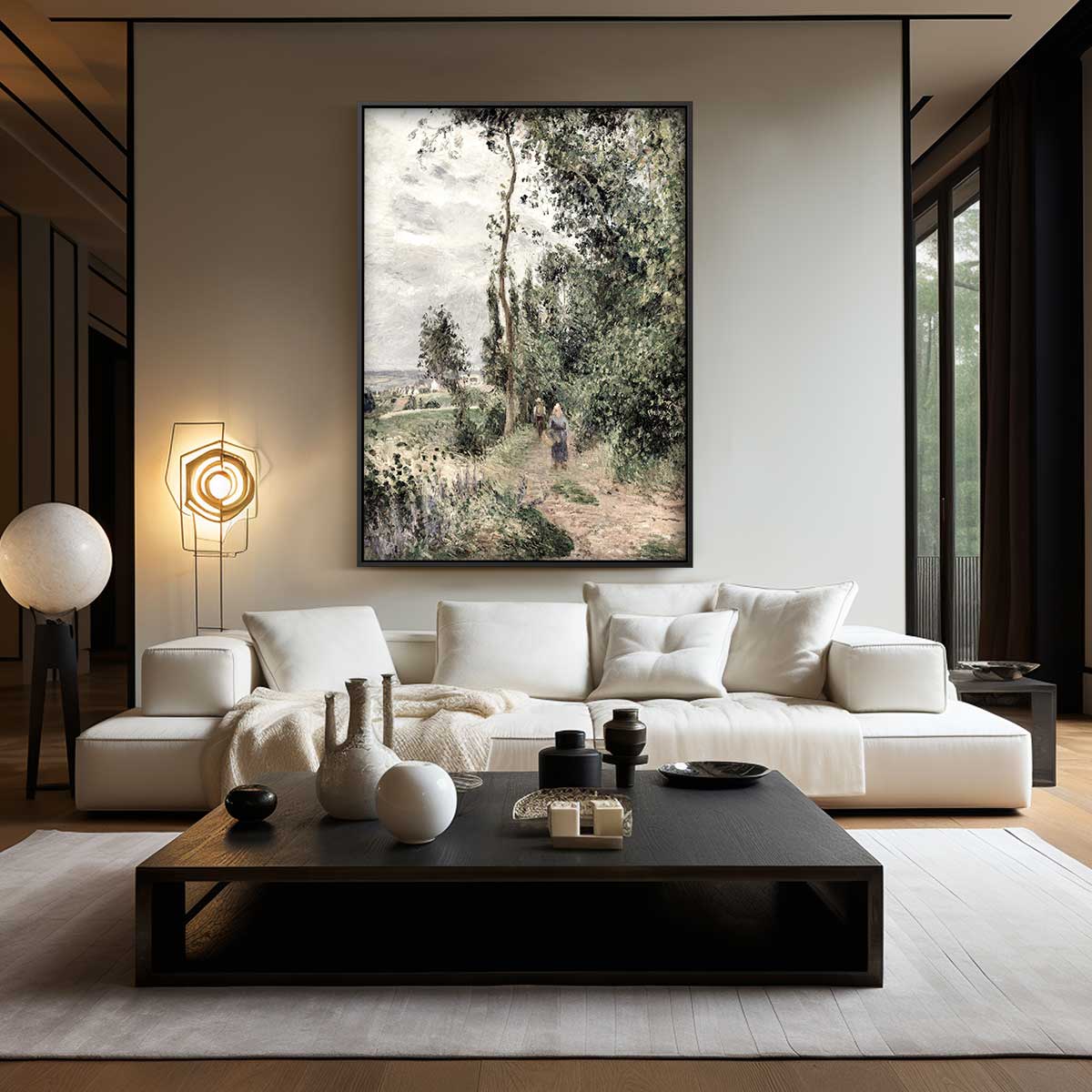 Rustig Pad door een Bosrijk Landschap Kunstwerk-canvas-dibond-plexiglas-wanddecoratie-WallArtistic