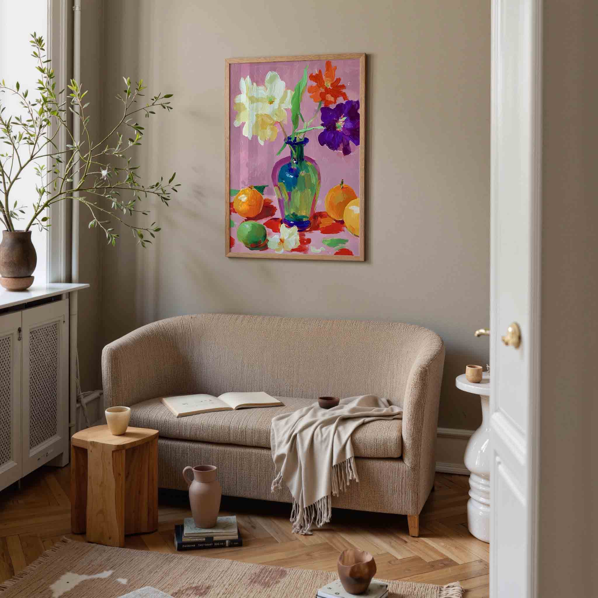 Bloemen en fruit Poster