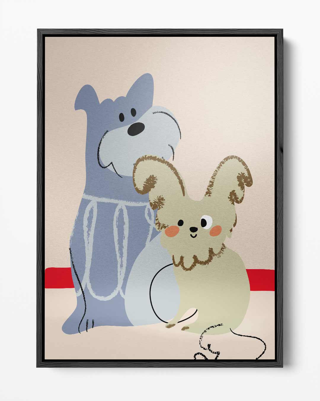 Dierenvrienden Illustratie Kunstwerk-canvas-dibond-plexiglas-wanddecoratie-WallArtistic