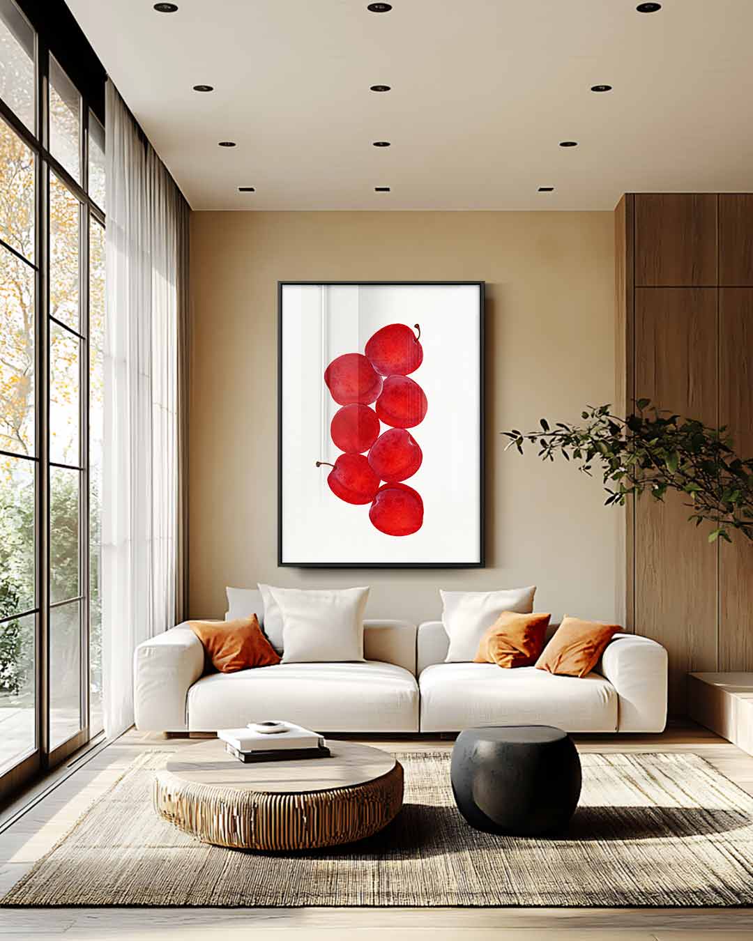 Vrolijke Rode Appels Kunstwerk-canvas-dibond-plexiglas-wanddecoratie-WallArtistic