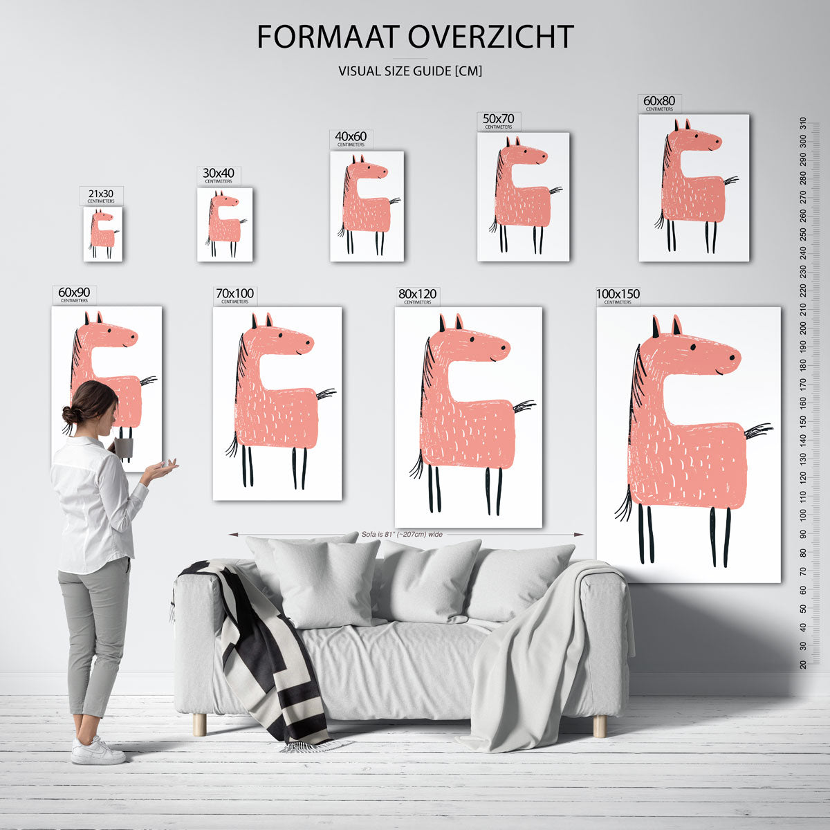 Paard illustratie Poster