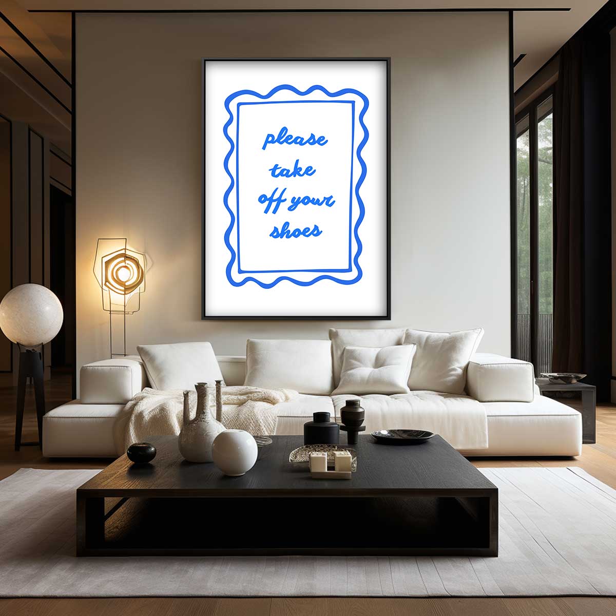 Welkomstbordje "Please Take Off Your Shoes Kunstwerk-canvas-dibond-plexiglas-wanddecoratie-WallArtistic