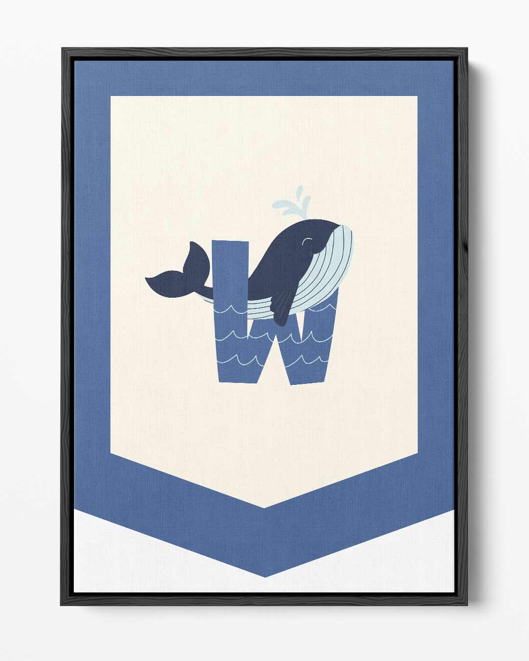 Speelse Walvis Alfabet Illustratie Kunstwerk-canvas-dibond-plexiglas-wanddecoratie-WallArtistic