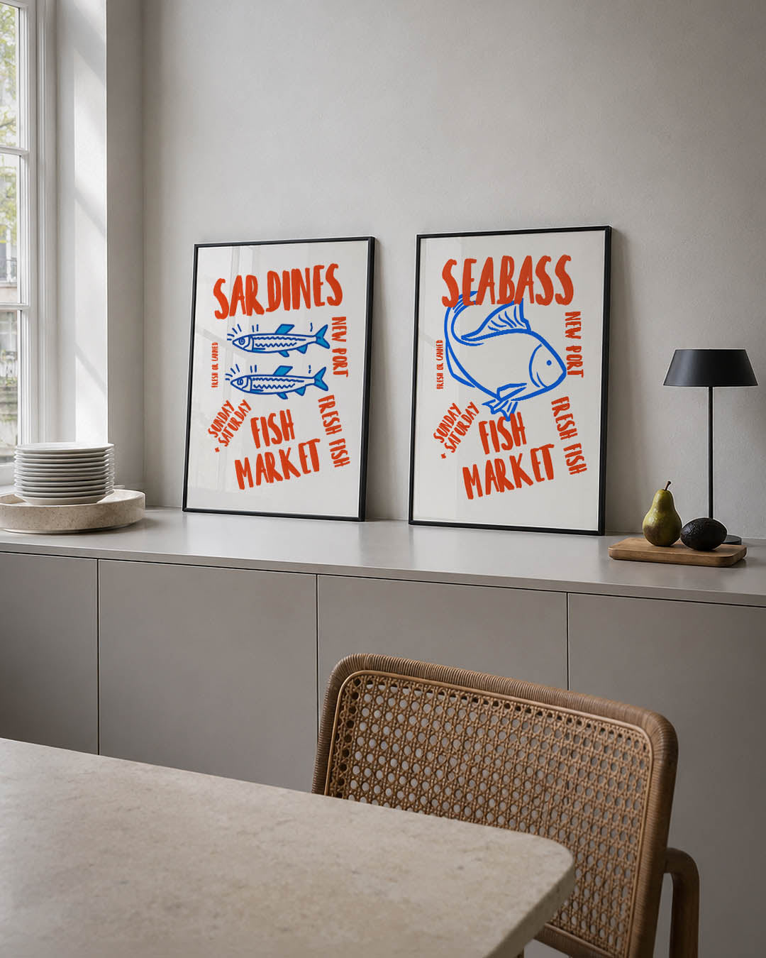 Vissen en letters Posterset