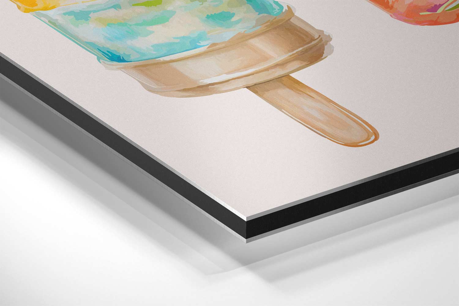 Kleurige IJsjes Illustratie Kunstwerk-canvas-dibond-plexiglas-wanddecoratie-WallArtistic