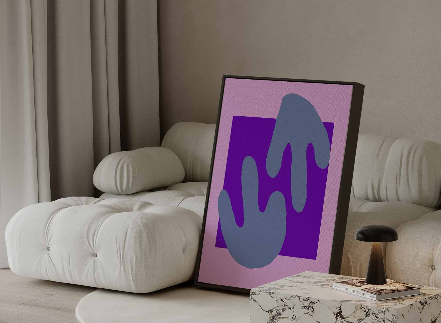 Abstracte Vormen in Pastel Kunstwerk-canvas-dibond-plexiglas-wanddecoratie-WallArtistic