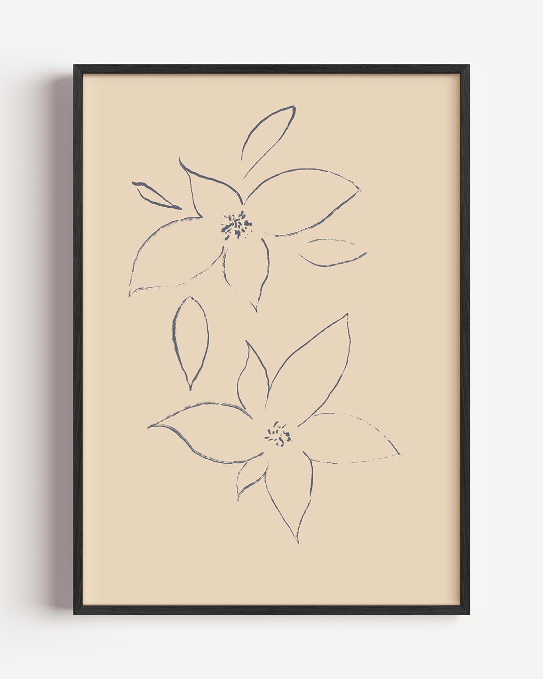 Elegante Bloemenlijntekening Poster-WallArtistic