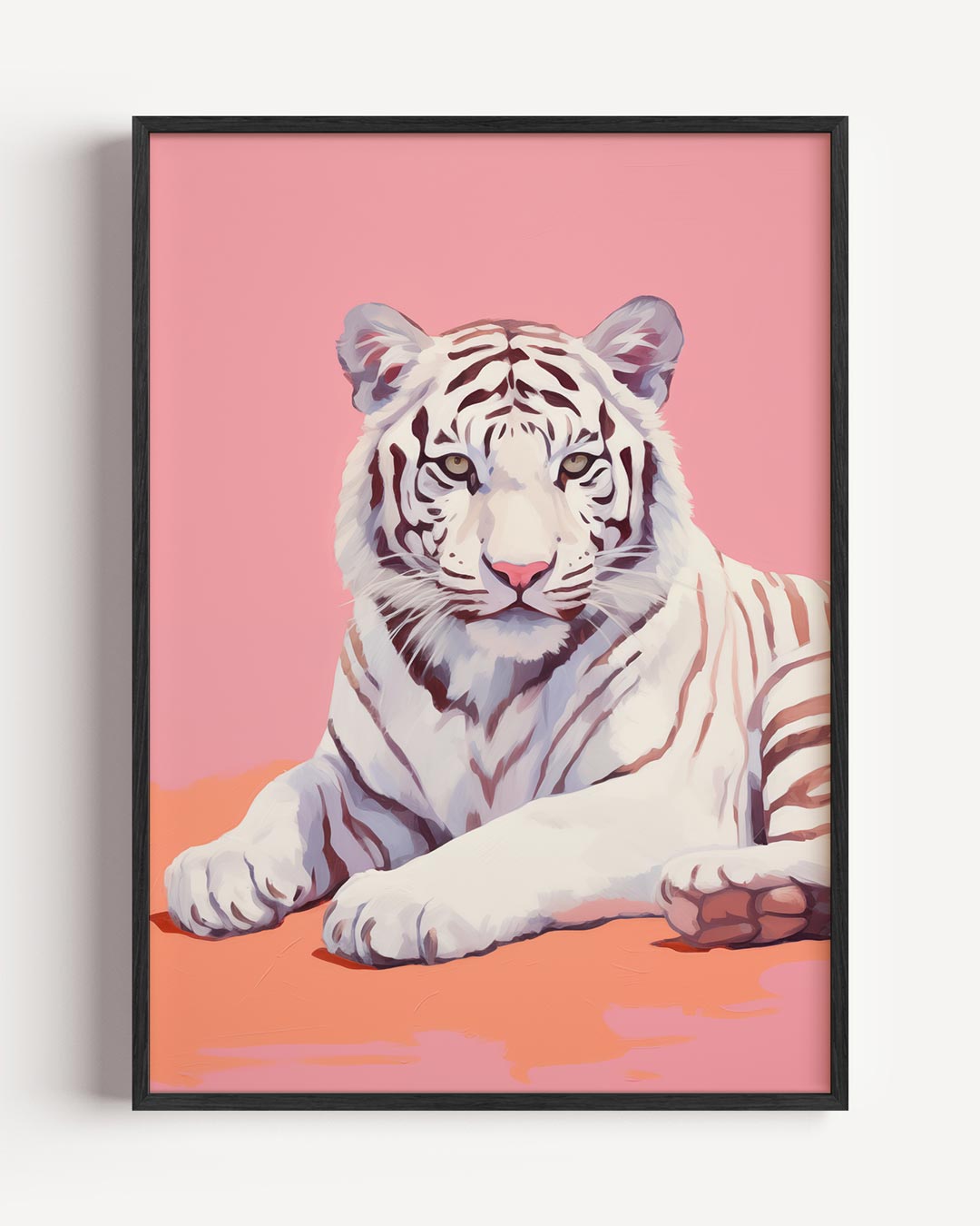 Stoere Roze Tijger Poster-WallArtistic