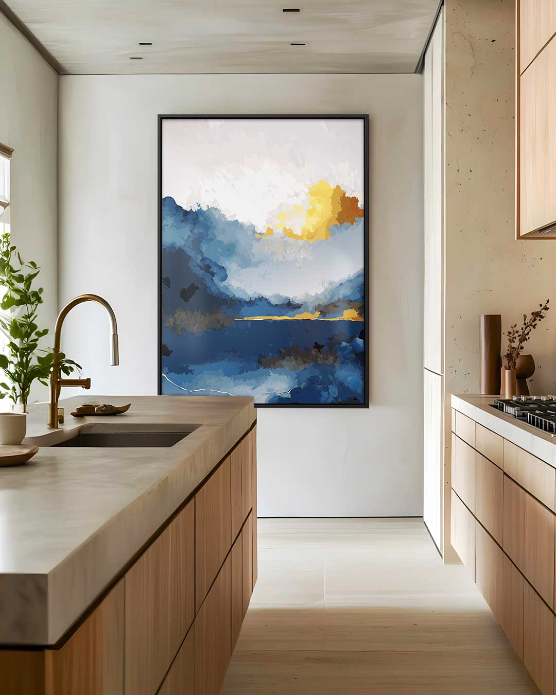 Avondgloren in Abstract Kunstwerk-canvas-dibond-plexiglas-wanddecoratie-WallArtistic