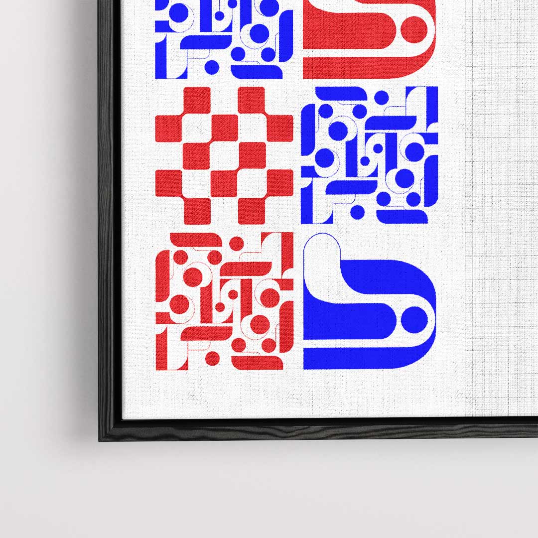 Kleurrijke Geometrische Abstractie Kunstwerk-canvas-dibond-plexiglas-wanddecoratie-WallArtistic