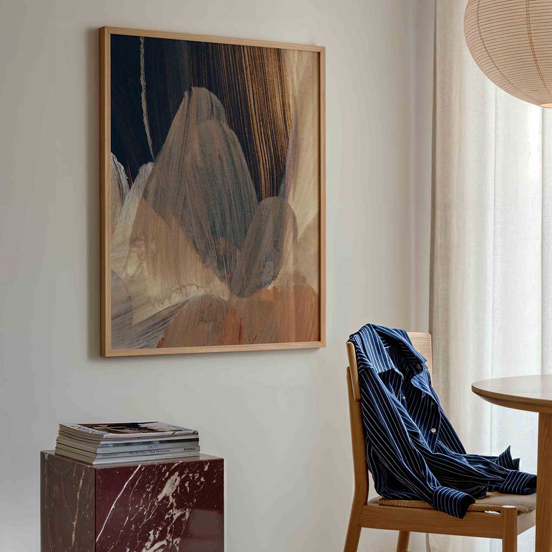 Abstracte penseelstreken Poster