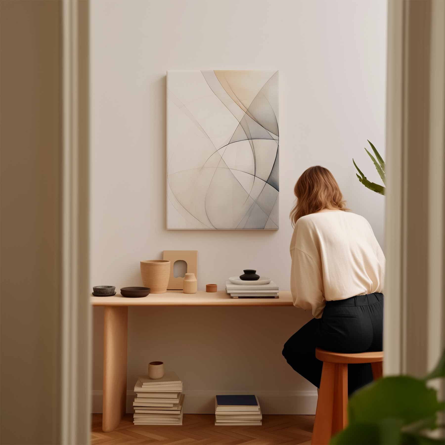 Zachte Lijnen Chaos Kunstwerk-canvas-dibond-plexiglas-wanddecoratie-WallArtistic
