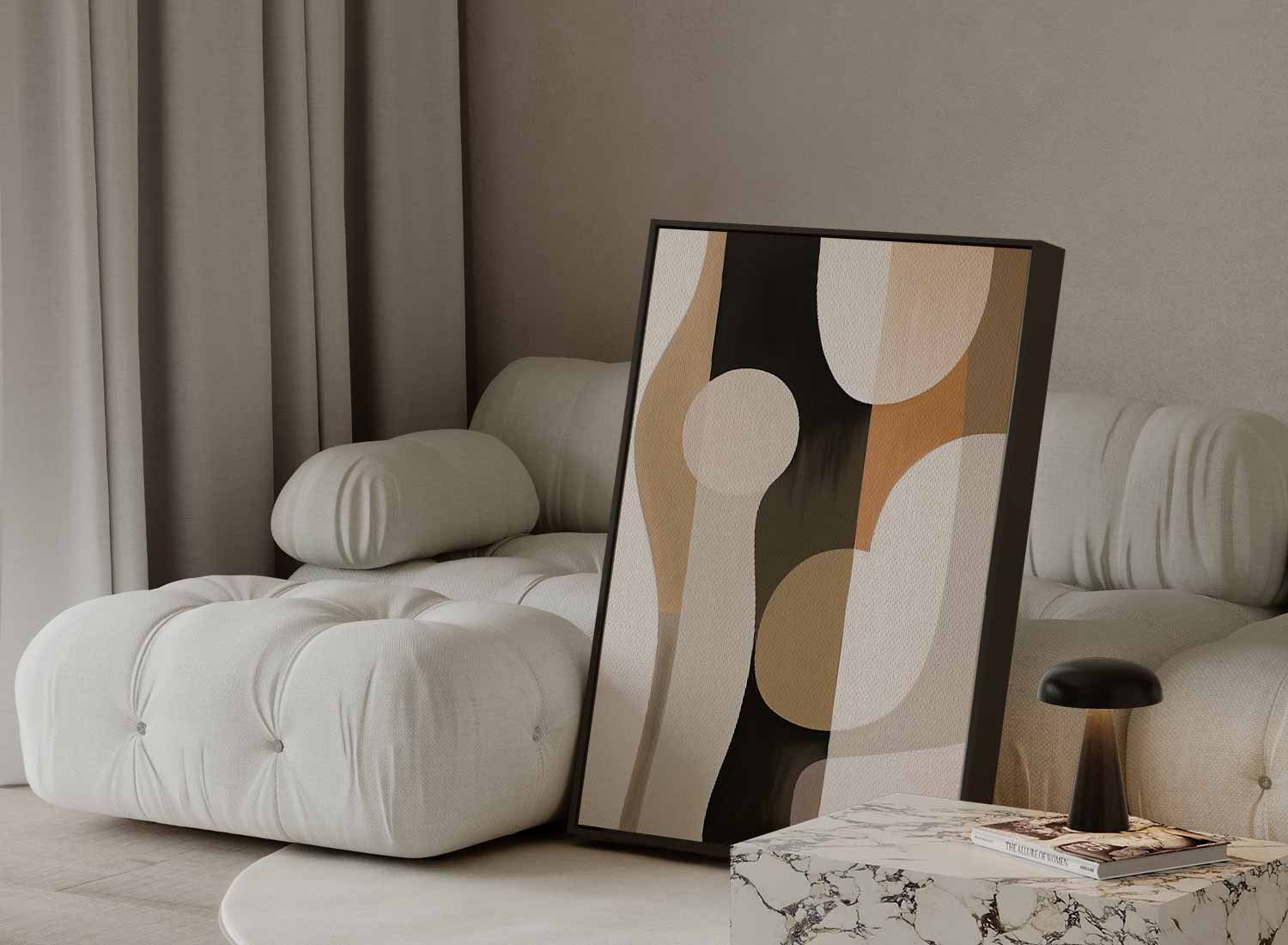 Abstracte Elegantie in Aardetinten Kunstwerk-canvas-dibond-plexiglas-wanddecoratie-WallArtistic