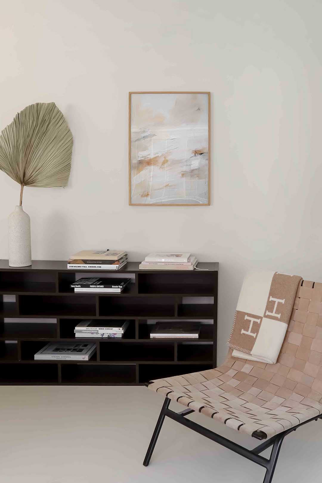Abstracte beige en witte Poster