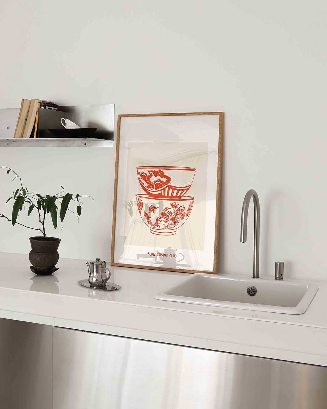 Gestapelde kommen Poster