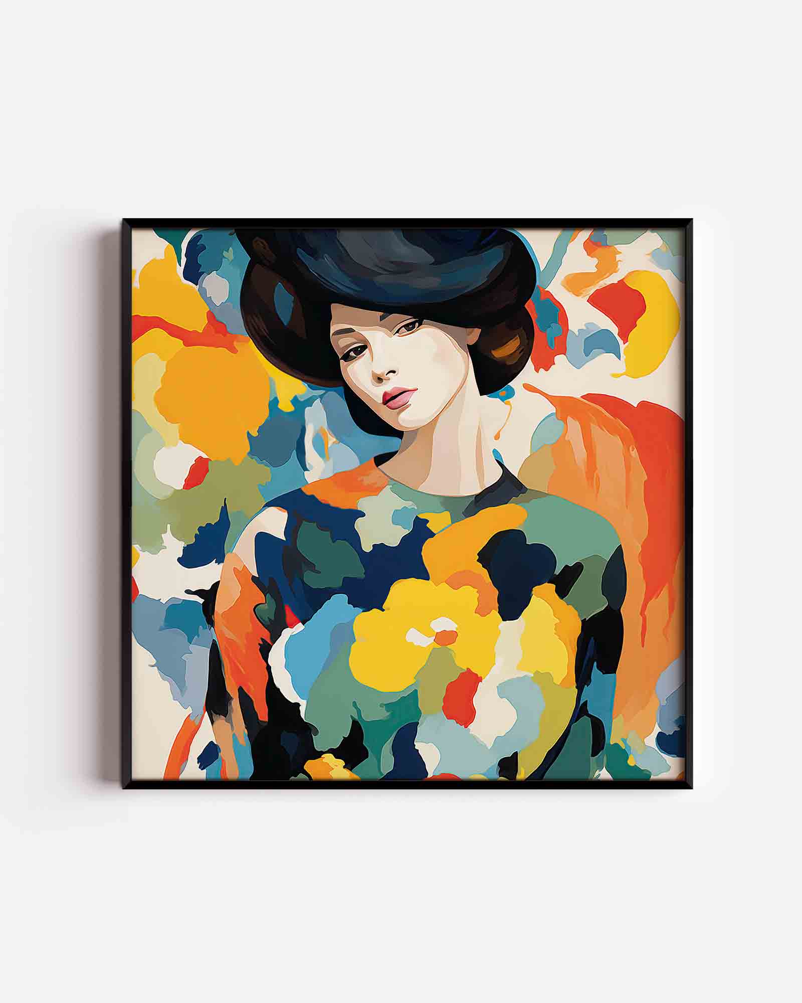 Vrouw met kleurrijke patronen Poster