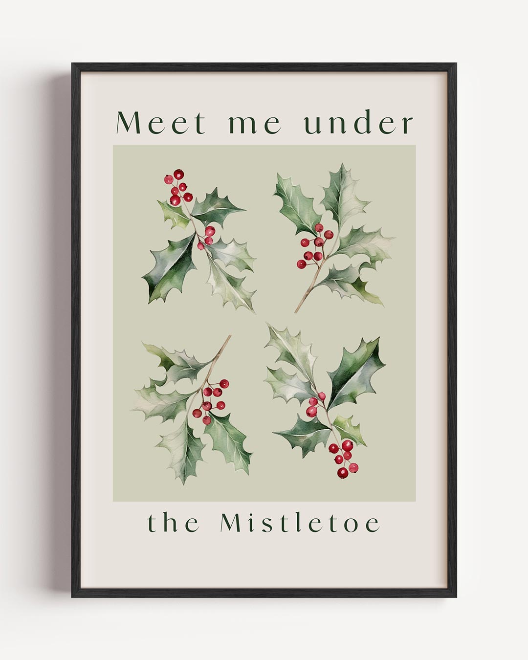 Kerst Misletoe Spreuk Poster-WallArtistic